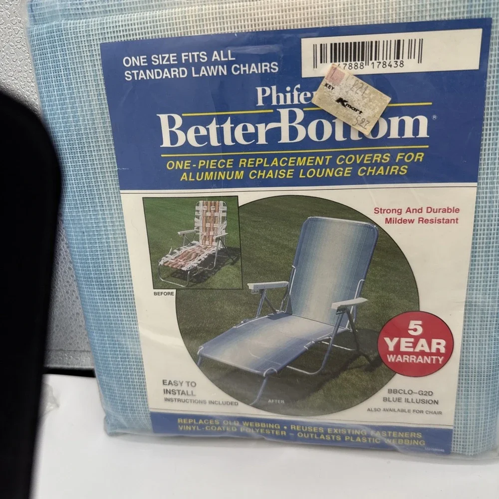 2 Chaise Lounge Replacement Cover Phifer Better Bottom One Piece‎ BBCLO-G2D Blue